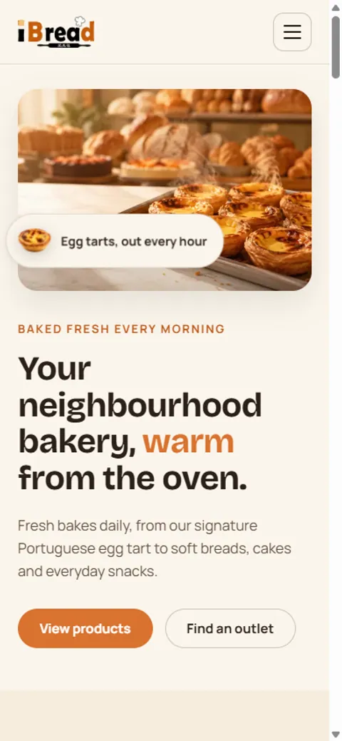Mobile view of iBread