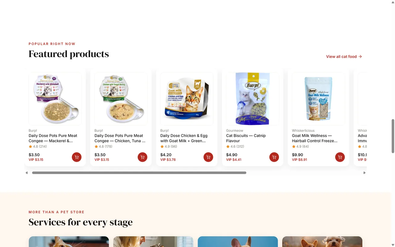 Pet Lovers Centre featured-products grid