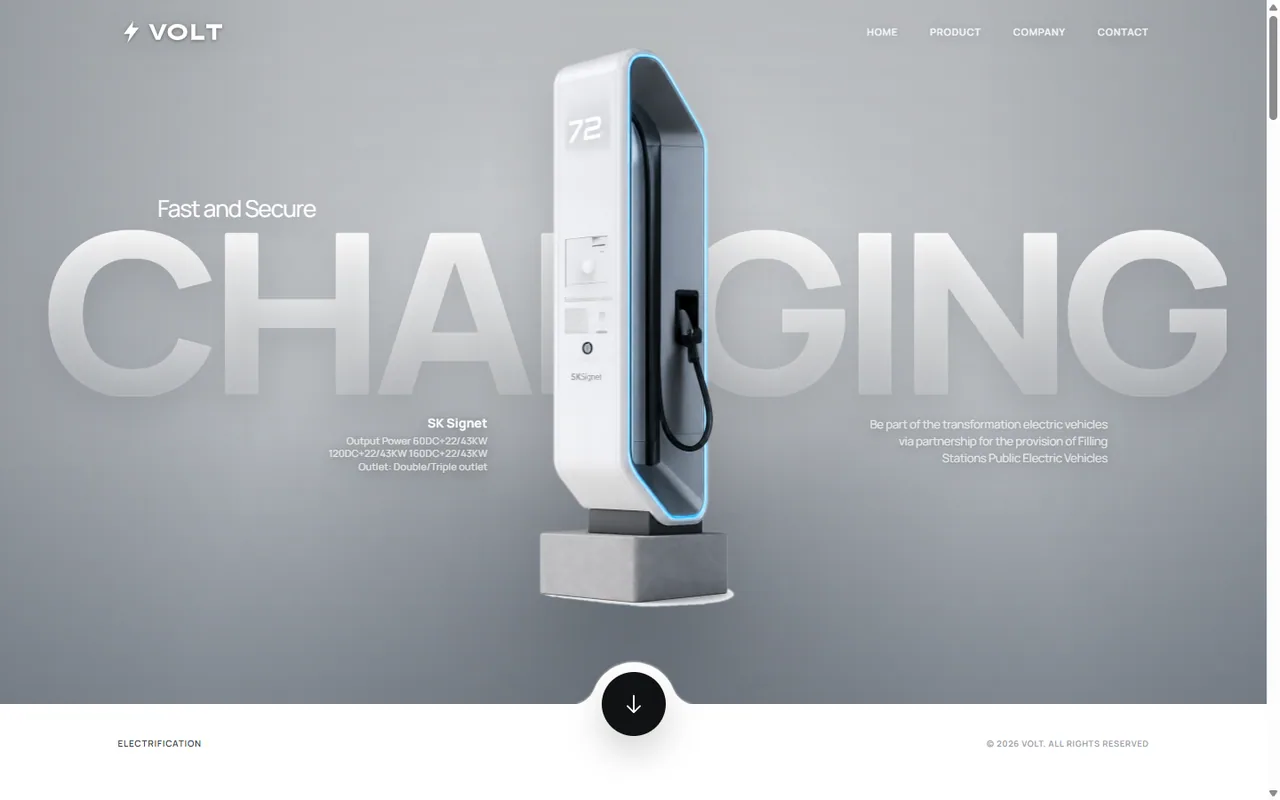 Full desktop view of Volt EV Charging